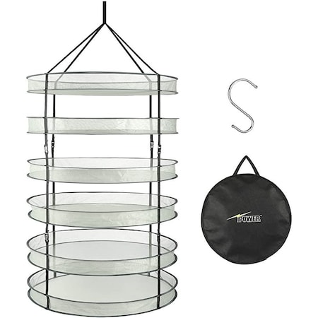 Ipower 3ft 6 Layer Collapsible Mesh Hydroponic Drying Rack Net w/ Clips GLDRYRD3L6